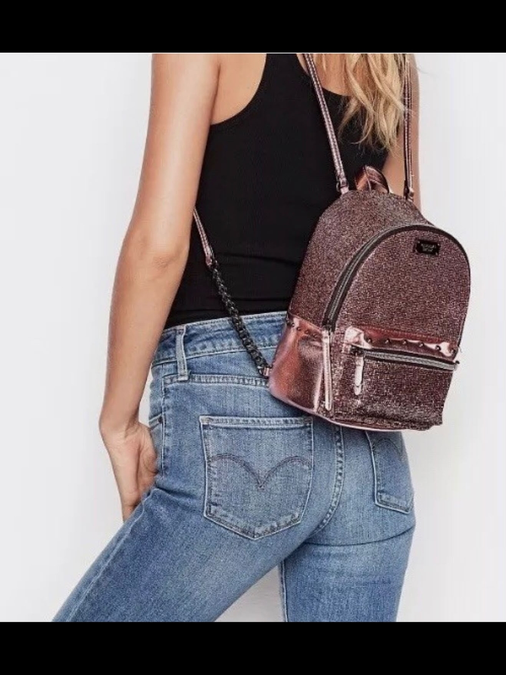 Victoria's Secret Rose Pink Sequin Mini Backpack - Picture 5 of 5